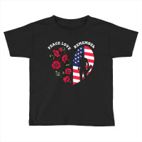 Peace Love Remember Red Poppy Flower Soldier Veteran Day T Shirt Toddler T-shirt | Artistshot