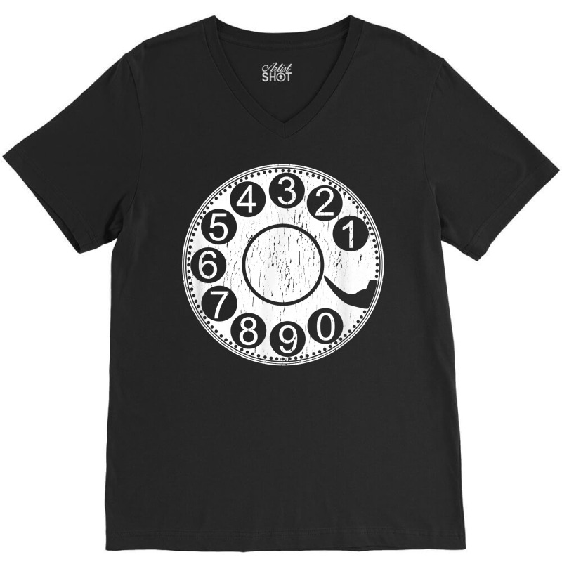 Rotary Dial Phone Landline T Shirt V-Neck Tee by sabadmscoastlw | Artistshot