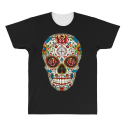 Sugar Skull Roses All Over Men's T-shirt | Artistshot