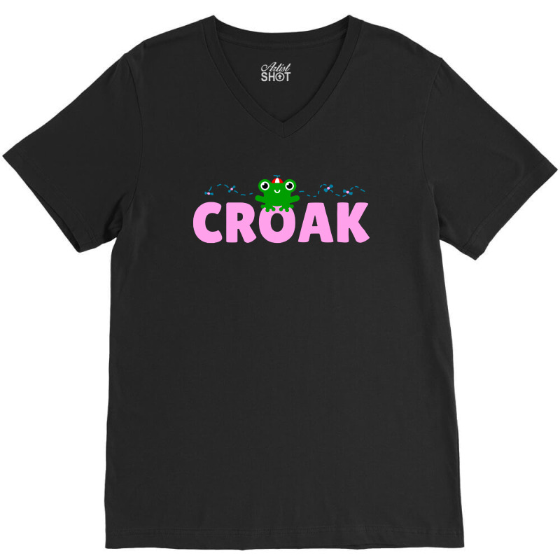 Croak Frog Tshirt V-neck Tee | Artistshot