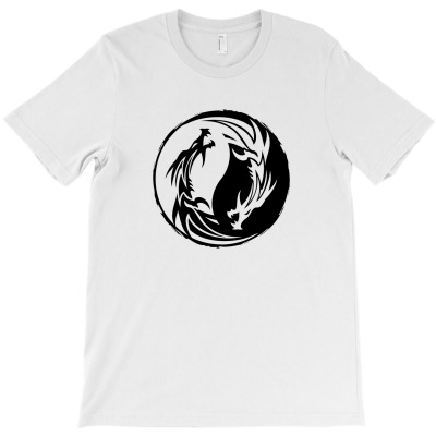 Dragon 10 Yin Yang T-shirt Designed By Siti