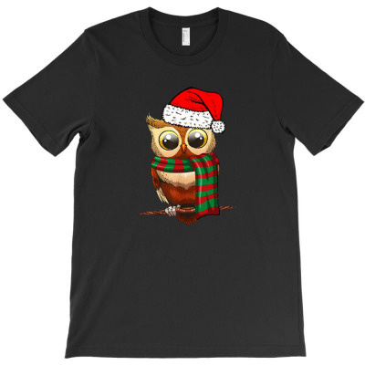 Owl Santa Scarf Christmas Ugly T-shirt Designed By Siti