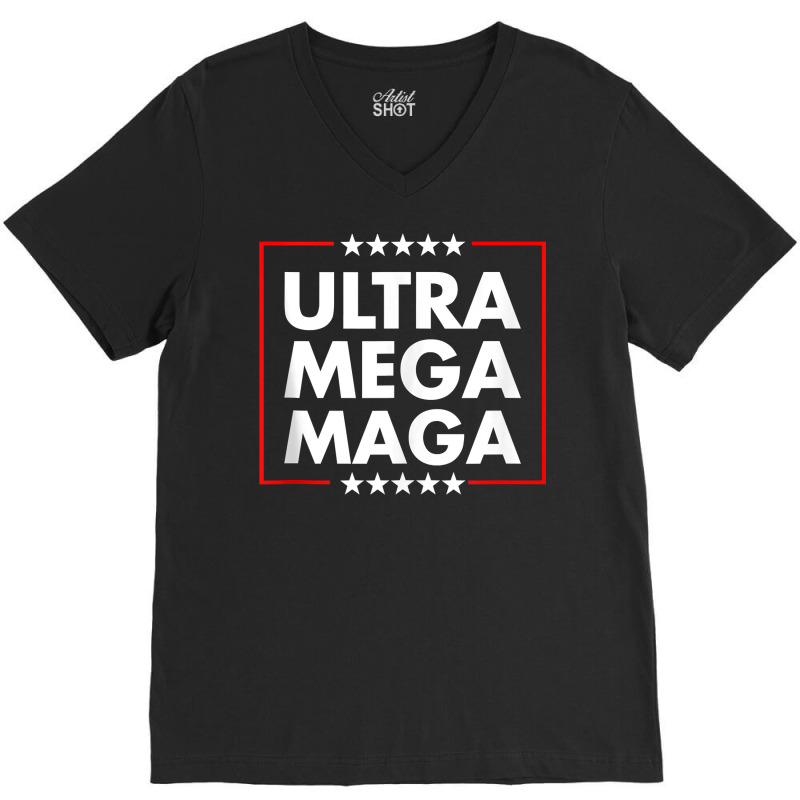 Ultra Mega Maga Trump Liberal Supporter Republican Family Tank Top V-neck Tee | Artistshot