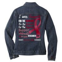 I Wear Burgundy For Sickle Cell Anemia Awareness T Shirt Ladies Denim Jacket | Artistshot