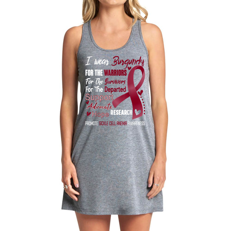 I Wear Burgundy For Sickle Cell Anemia Awareness T Shirt Tank Dress by ToanJeiza | Artistshot