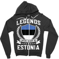 Vintage Design Estonian Flag Legends Were Born In Estonia T Shirt Zipper Hoodie | Artistshot