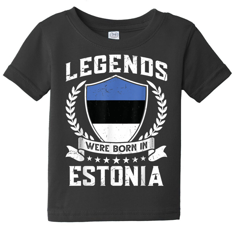 Vintage Design Estonian Flag Legends Were Born In Estonia T Shirt Baby Tee | Artistshot