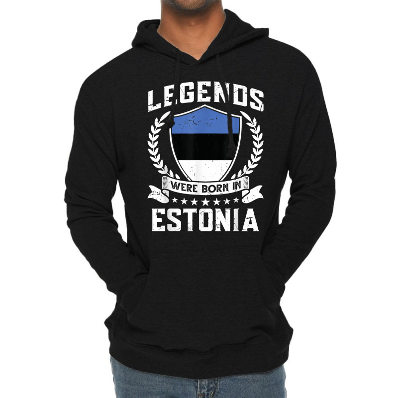 Vintage Design Estonian Flag Legends Were Born In Estonia T Shirt Lightweight Hoodie | Artistshot