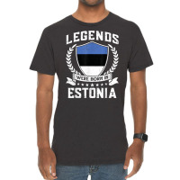 Vintage Design Estonian Flag Legends Were Born In Estonia T Shirt Vintage T-shirt | Artistshot