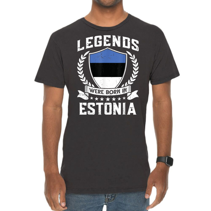 Vintage Design Estonian Flag Legends Were Born In Estonia T Shirt Vintage T-shirt | Artistshot