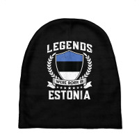 Vintage Design Estonian Flag Legends Were Born In Estonia T Shirt Baby Beanies | Artistshot