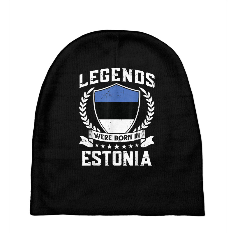 Vintage Design Estonian Flag Legends Were Born In Estonia T Shirt Baby Beanies | Artistshot