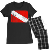 Dive Flag Vintage Worn Scuba Diving T Shirt Women's Pajamas Set | Artistshot