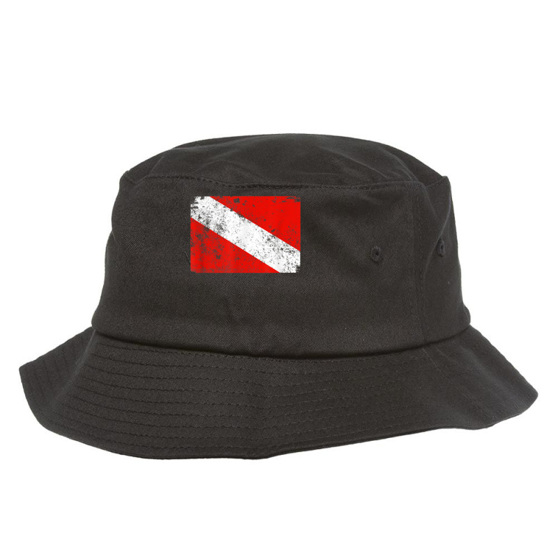 Dive Flag Vintage Worn Scuba Diving T Shirt Bucket Hat by AaronRamel | Artistshot