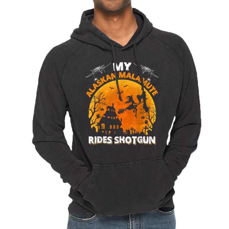 Alaskan Malamute Ride Shotgun Alaskan Malamute Dog Halloween Vintage Hoodie | Artistshot