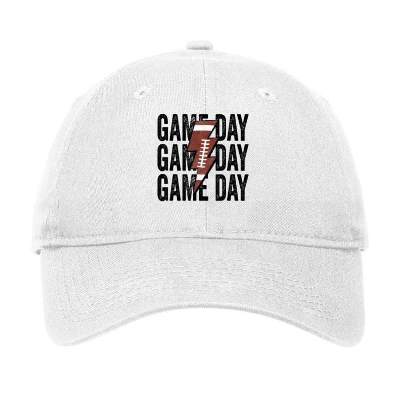 Vintage Game Day Football Lightning Bolt Funny Team Sport T Shirt Adjustable Cap by rostinoko | Artistshot