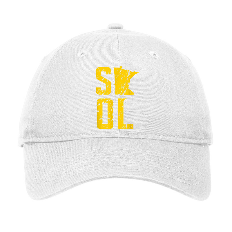 Skol Viking Helmet Distressed Vintage Yellow Purple Shirt Adjustable Cap | Artistshot