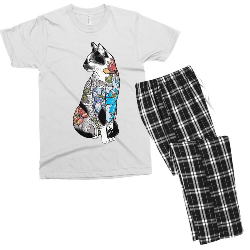 Cat In Locus Tatto Men's T-shirt Pajama Set | Artistshot
