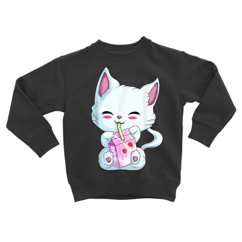 Cute Cat Strawberry Milk Shirt For Women Girls, Kawaii Neko T Shirt Toddler Sweatshirt by RoyalStore | Artistshot