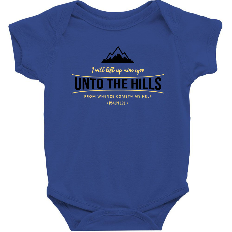 I Will Lift Up Mine Eyes Unto The Hills Psalm 121 Baby Bodysuit by SAM SOE | Artistshot