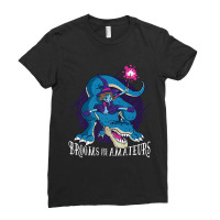 Brooms Are For Amateurs Witch Riding T-rex Halloween Premium T-shirt Ladies Fitted T-shirt | Artistshot