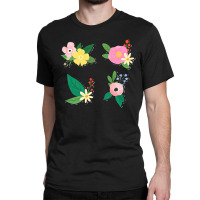 Colorful Floral Sticker Collection Classic T-shirt | Artistshot