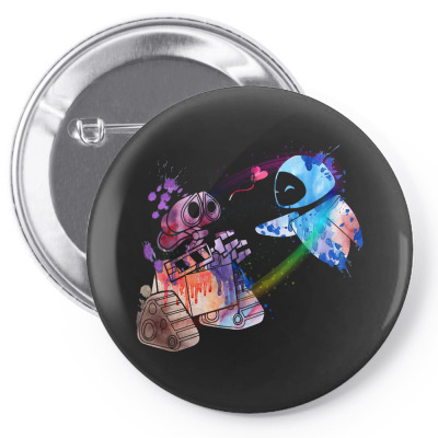Wall E And Eve Watercolor Pin-back Button Designed By Sengul
