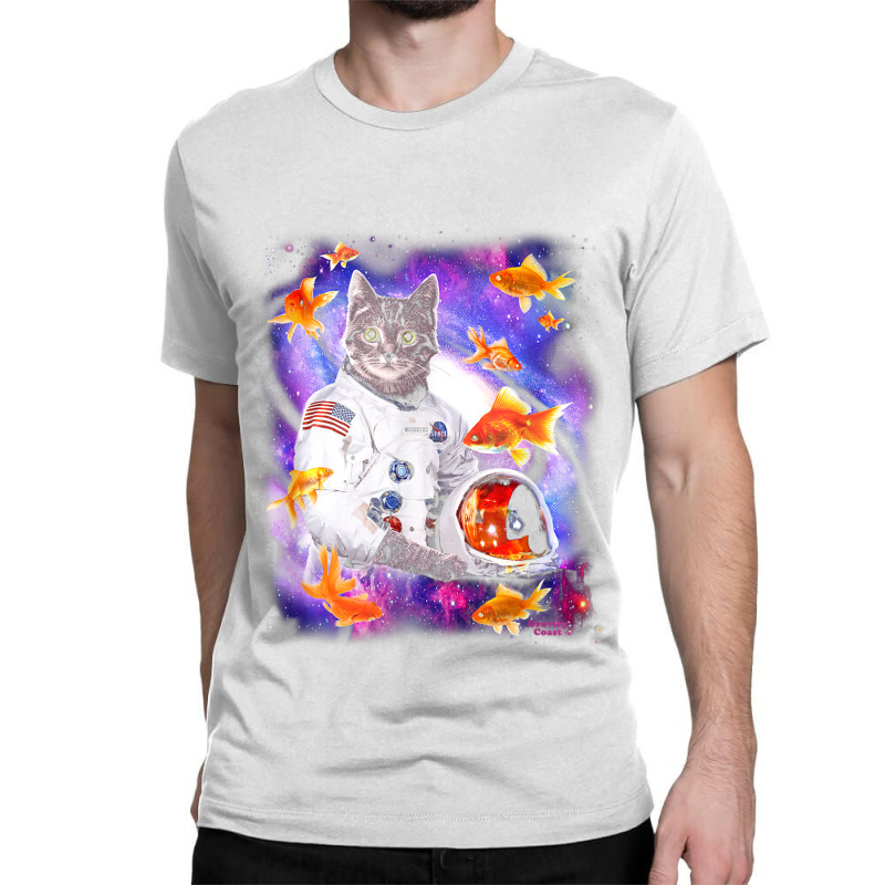 Cat Astronaut In Cosmic Space Funny Shirts For Weird People T Shirt Classic T-shirt by RoyalStore | Artistshot