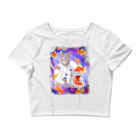 Cat Astronaut In Cosmic Space Funny Shirts For Weird People T Shirt Crop Top | Artistshot