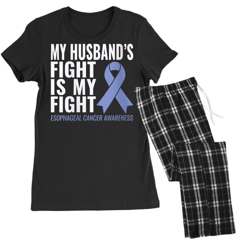 Womens Esophageal Cancer Support My Husband's Fight Is My Fight V Neck Women's Pajamas Set by evansjalayia | Artistshot