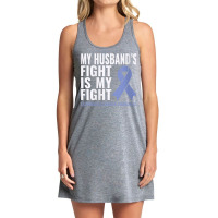 Womens Esophageal Cancer Support My Husband's Fight Is My Fight V Neck Tank Dress | Artistshot