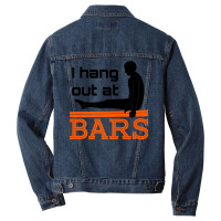 Gymnastics Parallel Bars T Shirt Gifts I Hang Out At Bars Men Denim Jacket | Artistshot