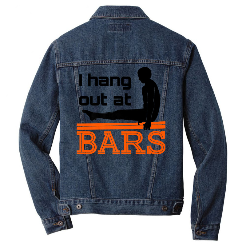 Gymnastics Parallel Bars T Shirt Gifts I Hang Out At Bars Men Denim Jacket by kalerttjay | Artistshot