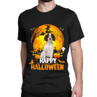 Cavalier King Dog Happy Halloween Day With The Moon Pumpkin Classic T-shirt | Artistshot