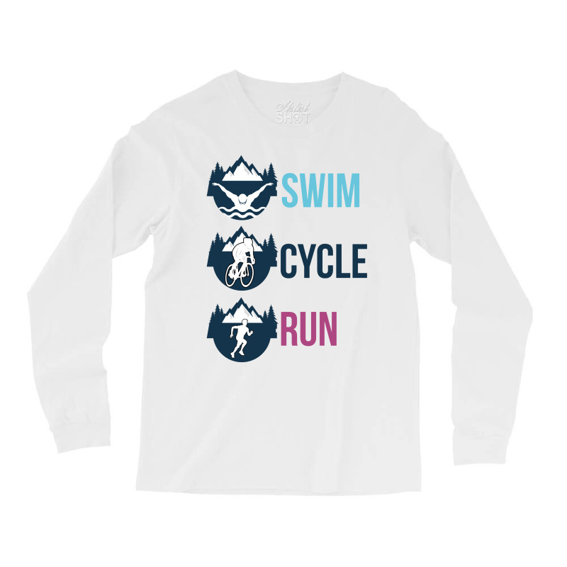 Swim Cycle Run Long Sleeve Shirts | Artistshot
