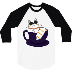 cool cat and coffee 3/4 Sleeve Shirt | Artistshot