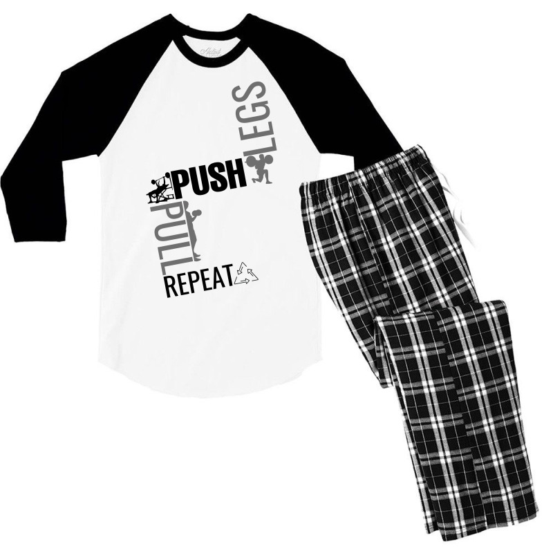 Legs Push Pull Repeat Men's 3/4 Sleeve Pajama Set | Artistshot
