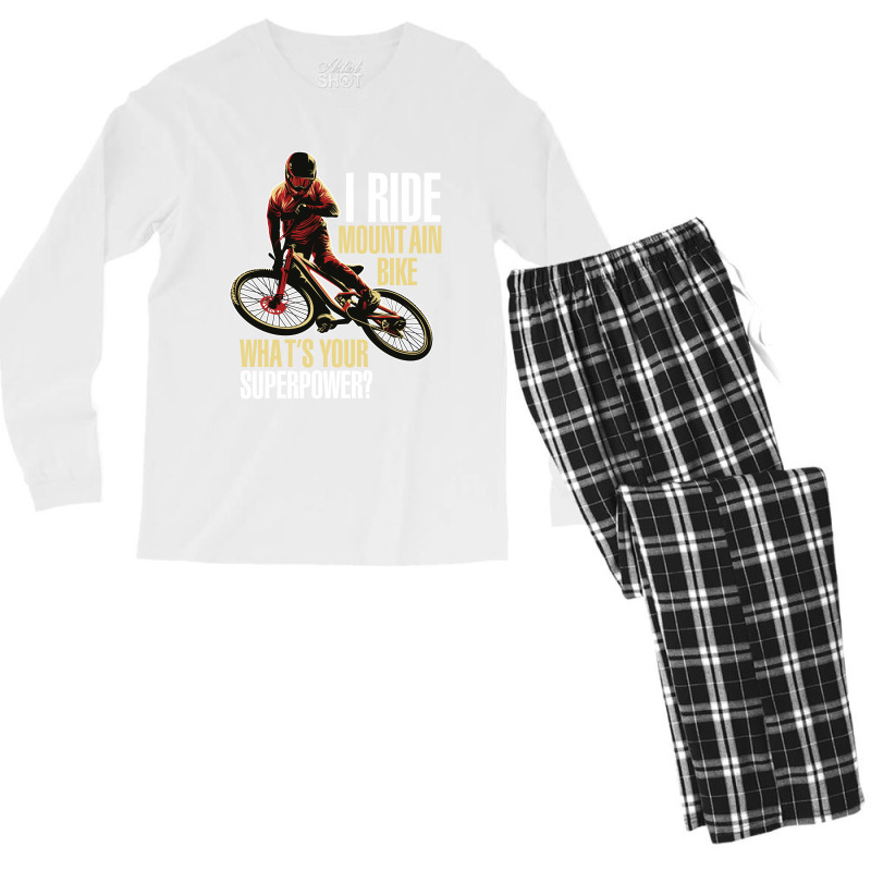 I Ride Mountain Bike Men's Long Sleeve Pajama Set | Artistshot