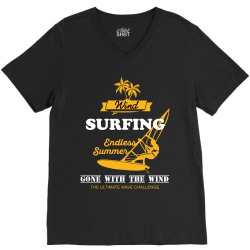 wind surfing endless summer gone with the wind the ultimate wave chall V-Neck Tee | Artistshot