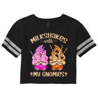 Womens Funny Strawberry Milkshake With My Gnomies   Cute Gnome T Shirt Scorecard Crop Tee | Artistshot