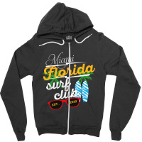 Miami Florida Surf Clup Est 2019 Zipper Hoodie | Artistshot