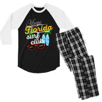 Miami Florida Surf Clup Est 2019 Men's 3/4 Sleeve Pajama Set | Artistshot