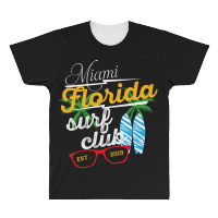 Miami Florida Surf Clup Est 2019 All Over Men's T-shirt | Artistshot