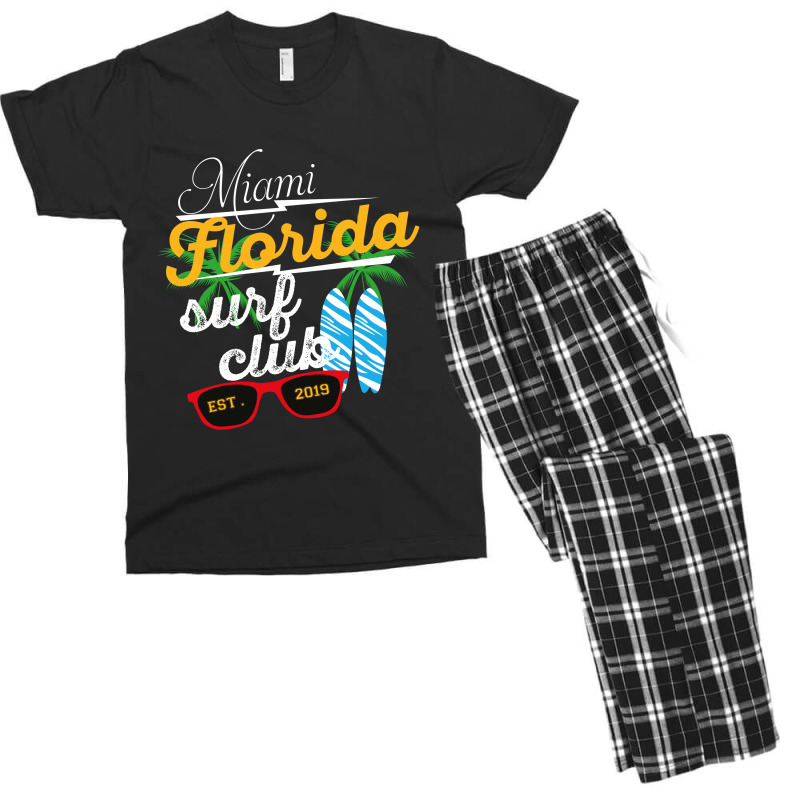 Miami Florida Surf Clup Est 2019 Men's T-shirt Pajama Set | Artistshot