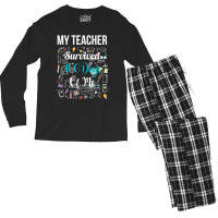 My Teacher Survived 100 Days Of Me Men's Long Sleeve Pajama Set | Artistshot