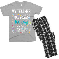 My Teacher Survived 100 Days Of Me Men's T-shirt Pajama Set | Artistshot
