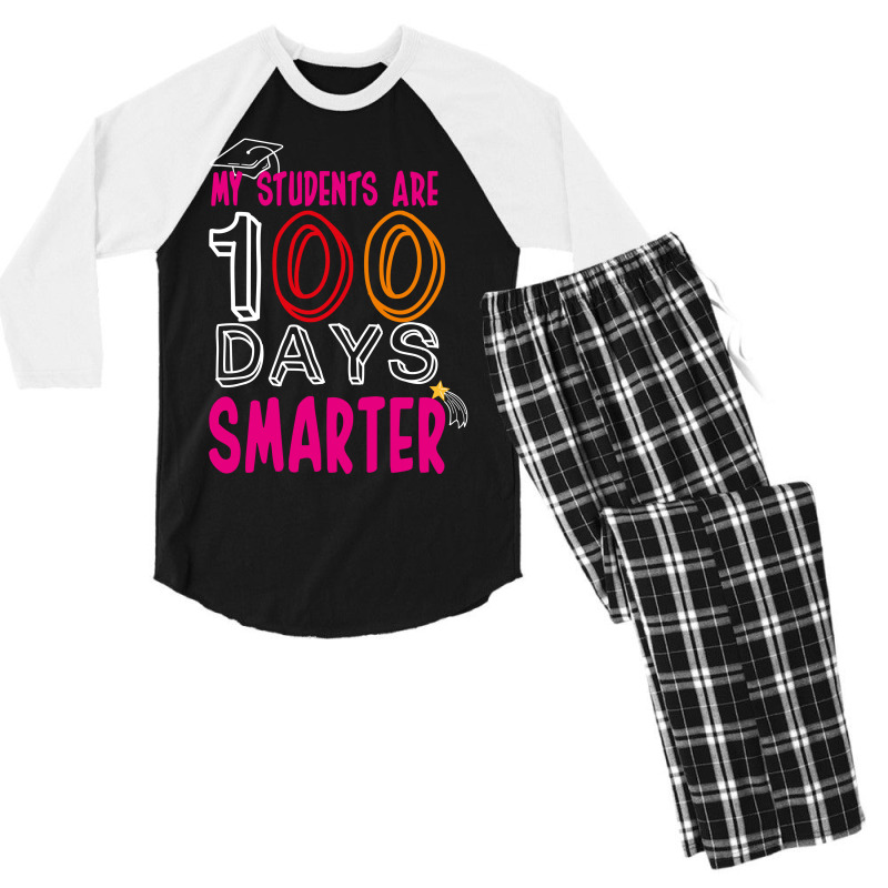 My Students Are 100 Day Smarter Men's 3/4 Sleeve Pajama Set | Artistshot
