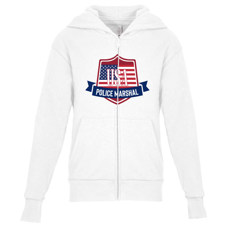 Usa Police Marshal Youth Zipper Hoodie by sourav93agt | Artistshot