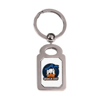 Quack Off Silver Rectangle Keychain | Artistshot