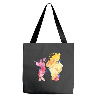 Watercolor Piglet And Winnie Pooh Tote Bags Designed By Sengul